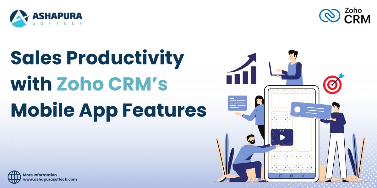 Sales team using Zoho CRM Development mobile app to manage customer data and improve productivity while working remotely or on the go.