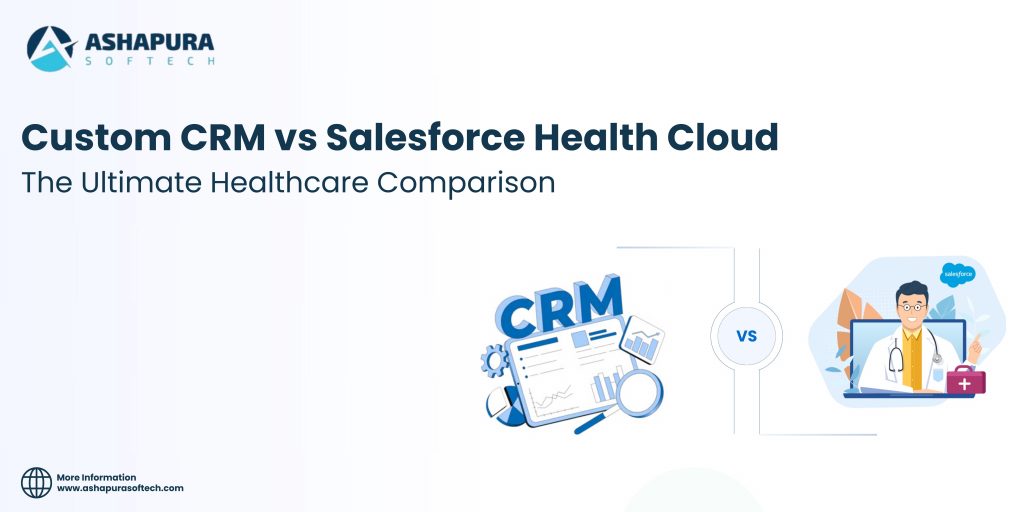 Healthcare IT team analyzing CRM integration options, including custom CRM development and Salesforce Health Cloud implementation tools.