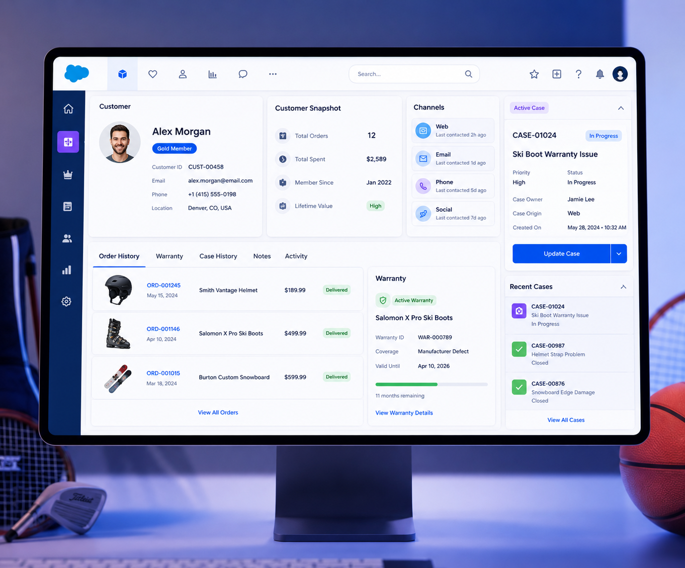 Salesforce Service Cloud Agent Console Dashboard