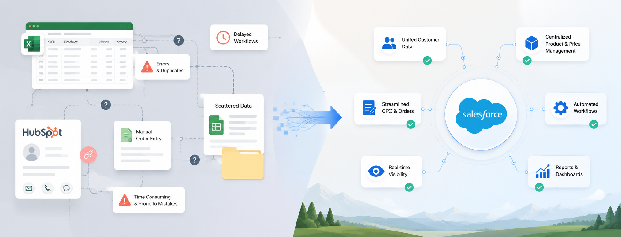 Siloed Fragmented Tools vs. Unified Salesforce Platform